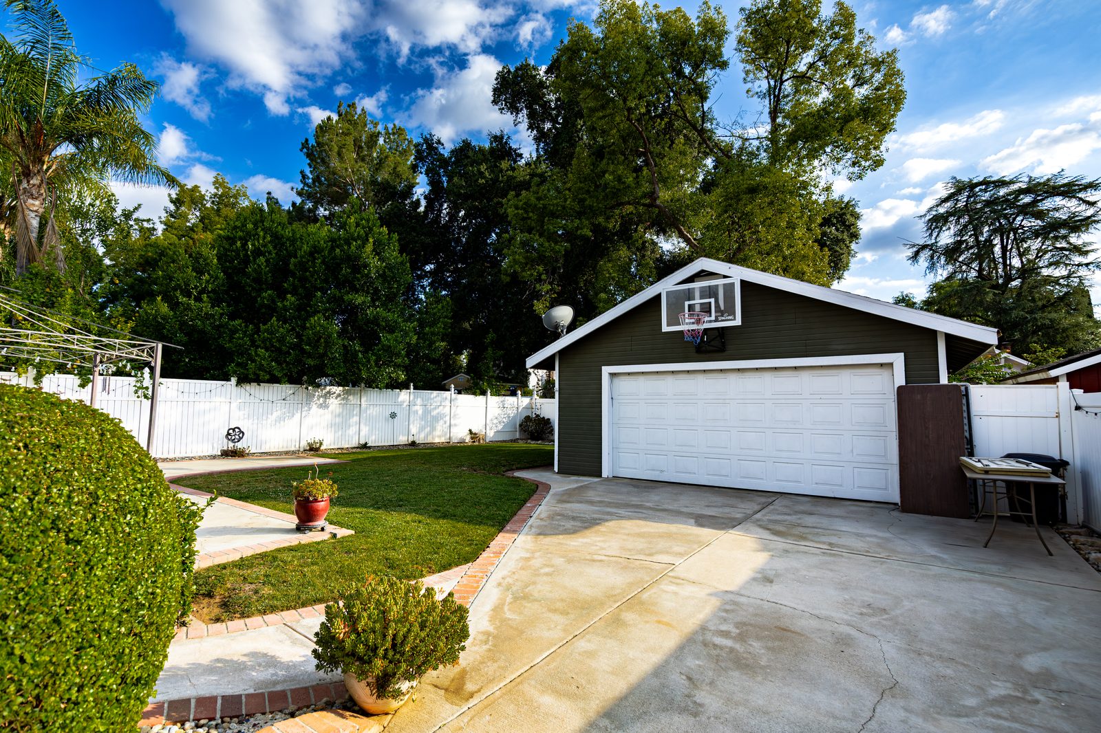 Backyard and garage